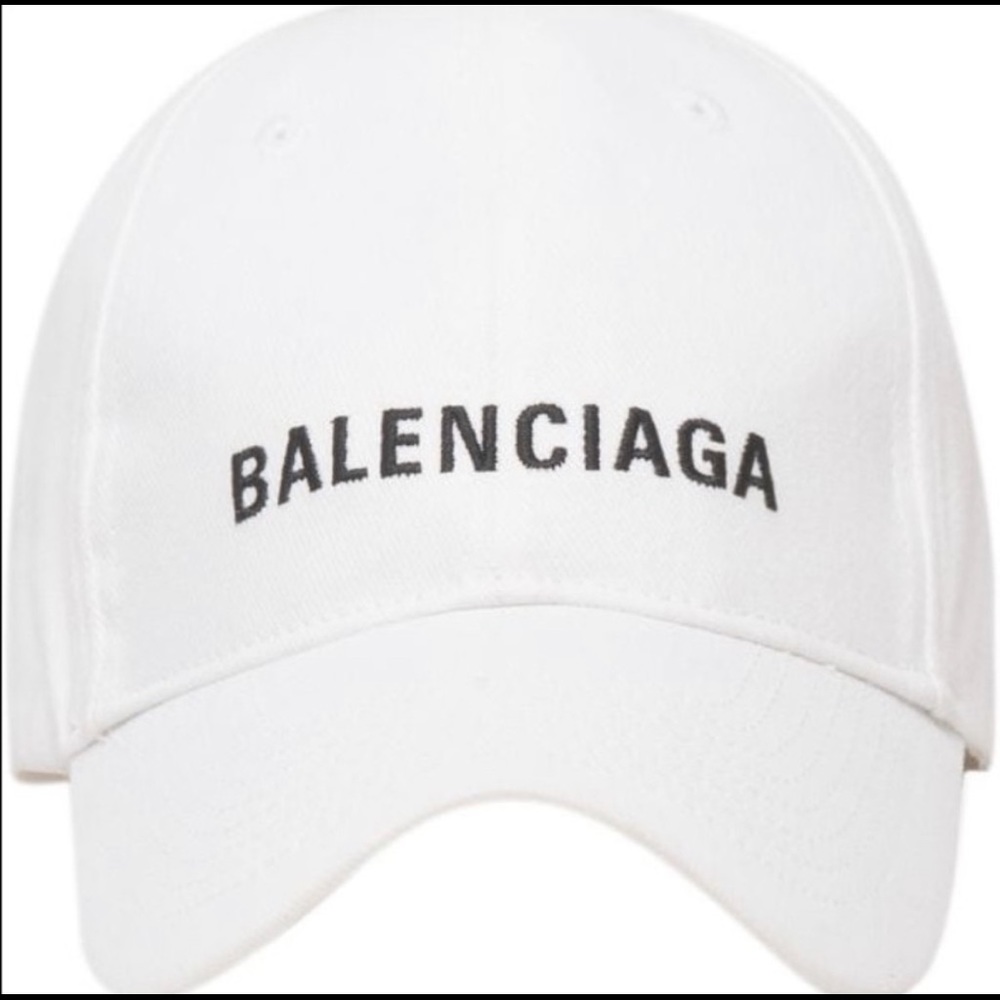 Balenciaga Logo spelled out Baseball Cap (white)